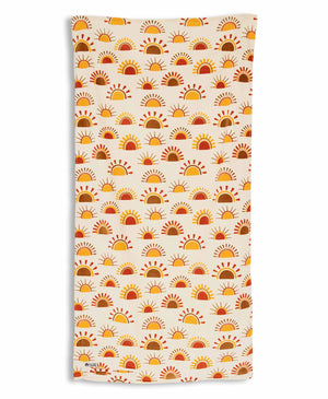 Towel with sun pattern on a white background