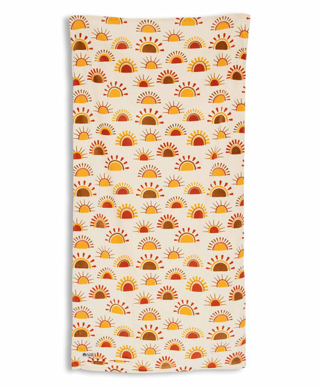 Towel with sun pattern on a white background