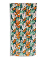 Colorful towel with coral pattern on a white background