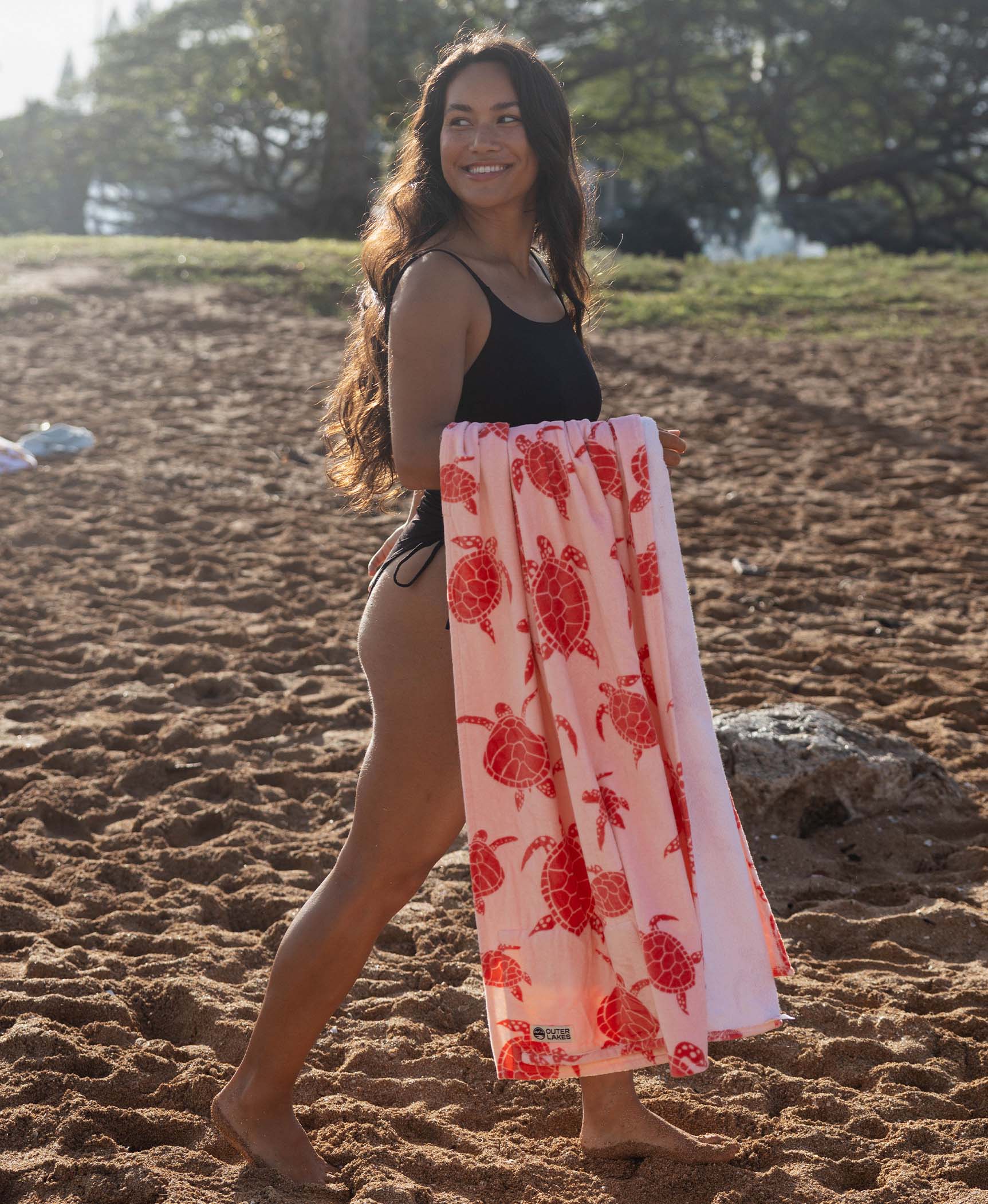 Pink Turtle Adventure Towel – Outer Lakes